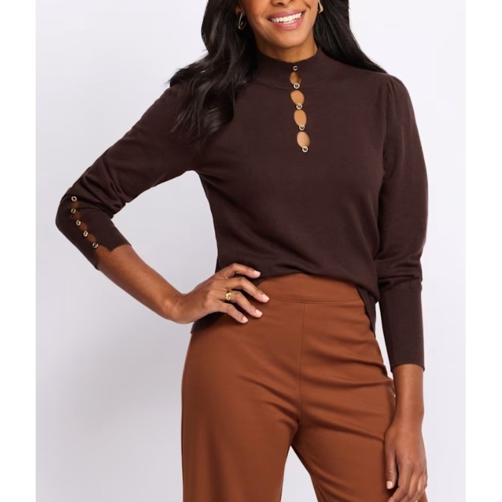 Molly Bracken Louise Knitted Sweater Brown Medium Stitch Fix NWT